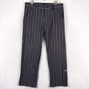 VTG Y2K Oakley Pants Mens 36 Black White Pin Striped Golf Preppy Country Club